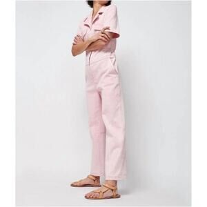Faherty Blythe Cotton Pink Jumpsuit Coveralls Women's Size Medium
